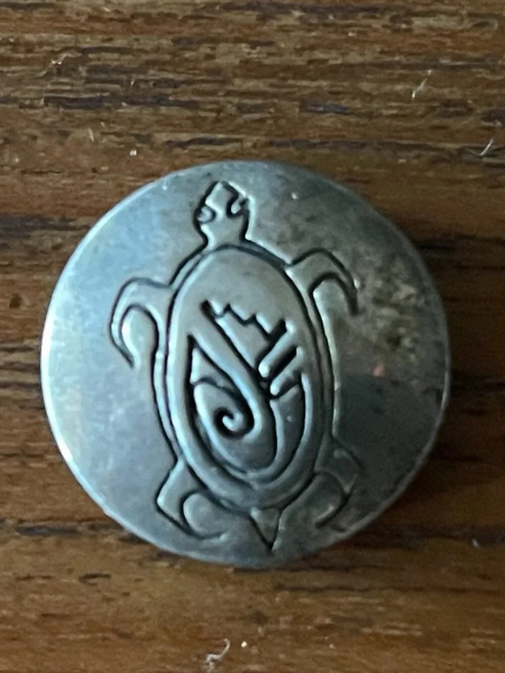 Vintage Stamped Native American Mimbres Sterling Silver Turtle Button Covers